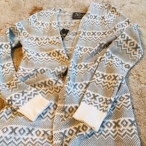 Natual Reflectiosn Grey/White Cardigan size S